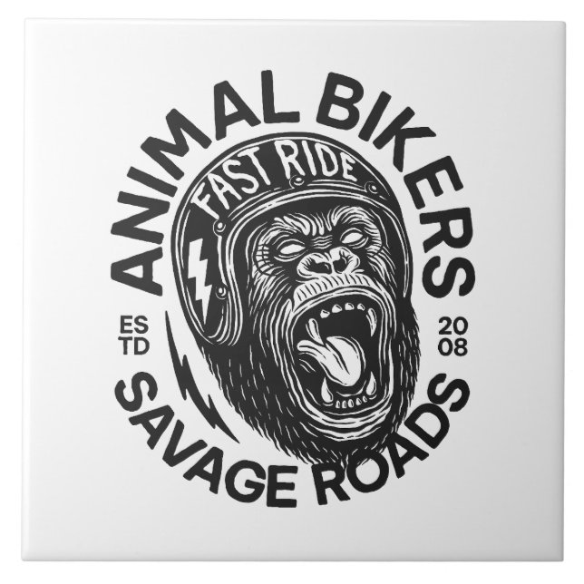 Animal Bikers Ceramic Tile (Front)