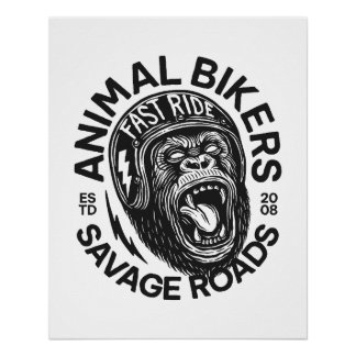 Animal Bikers Poster