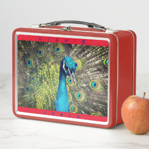 Animal Bird Peafowl (Personalise Name) Metal Lunch Box