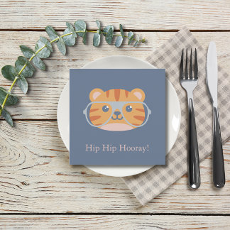 Animal Birthday Jungle Tiger Hearts Holiday Card