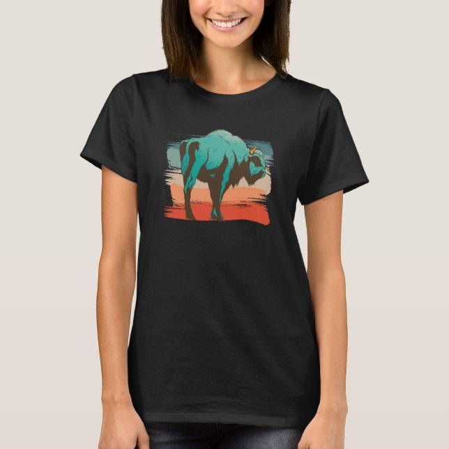 Animal Bison Illustration T-Shirt (Front)