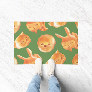 Animal Bread Basket: Smiling Bichon, Bunny & Cat Doormat