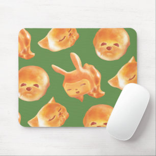 Animal Bread Basket: Smiling Bichon, Bunny & Cat Mouse Pad