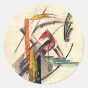 Animal by Franz Marc, Vintage Expressionism Art Classic Round Sticker