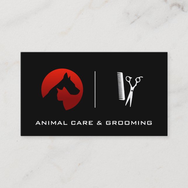Animal Care and Grooming | Pets Business Card (Front)