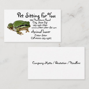Animal Care Business Frog Close-Up Photograph Card