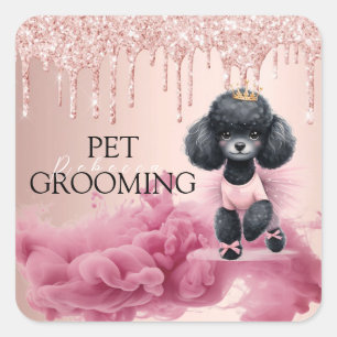 Animal Care Pet Grooming Spa Salon Puppy Square Sticker