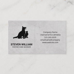 Animal Care   Shelter   Dog Cat Logo Business Card