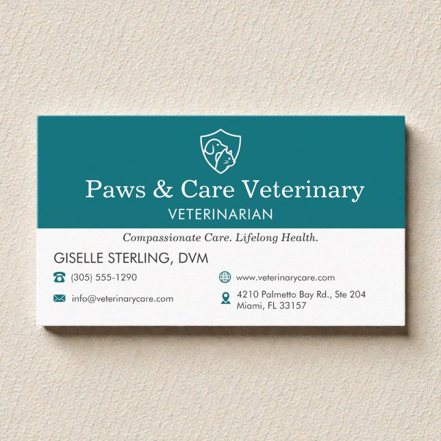 Animal Care Vet Clinic Professional Business Card (Creator Uploaded)