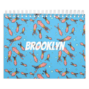 Animal cartoon illustration calendar