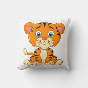 Animal cartoon illustration cute tiger cushion
