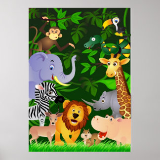Animal cartoon poster