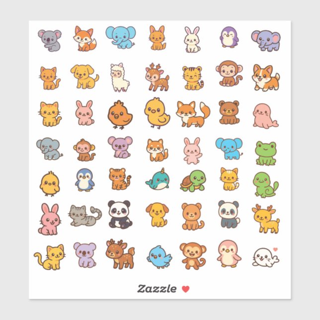 animal cartoon sticker pack (Sheet)