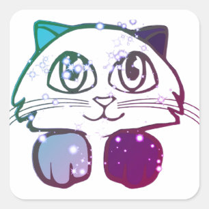 Animal Cat Feline Square Sticker