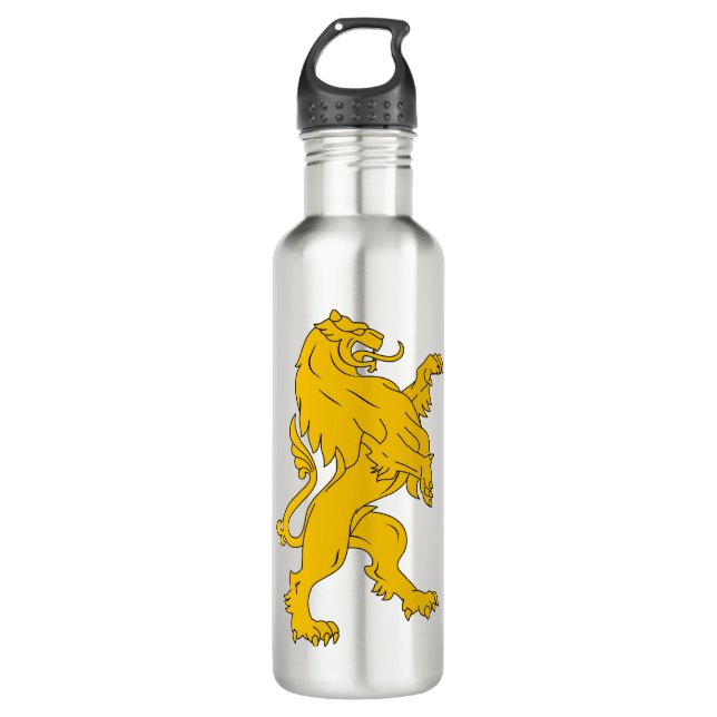 Animal Cat Heraldry Lion Mammal Stylised 710 Ml Water Bottle (Front)