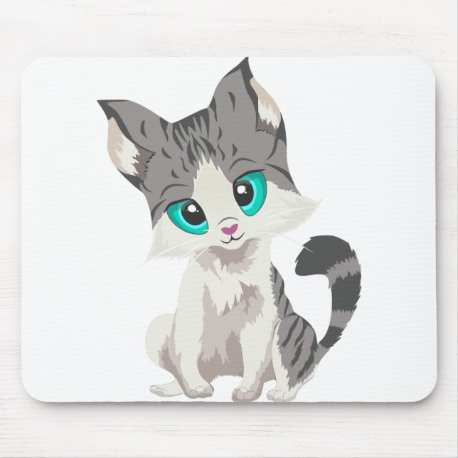 Animal Cat Mammal Feline Cutout Drawing Sketch Mouse Pad (Front)