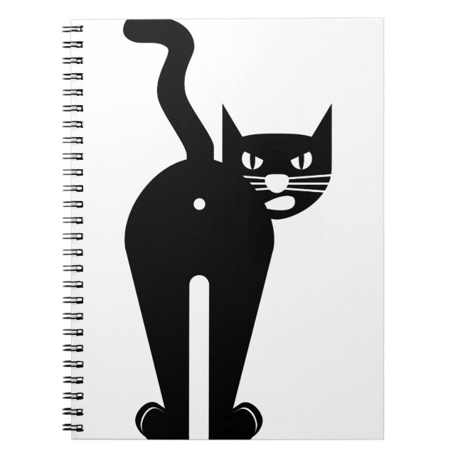 Animal Cat Mammal Silhouette Notebook (Front)
