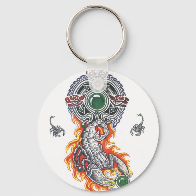 animal celtic scorpion tattoo key ring (Front)