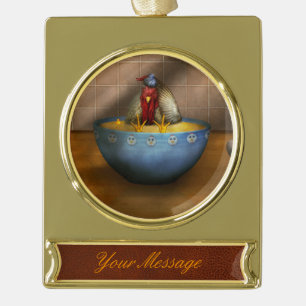 Animal - Chicken - Chicken Soup Gold Plated Banner Ornament