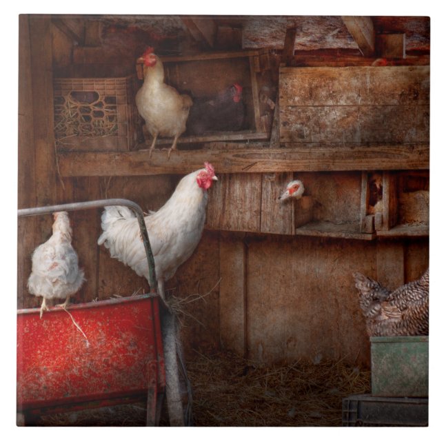 Animal - Chicken - The duck is a spy Ceramic Tile (Front)