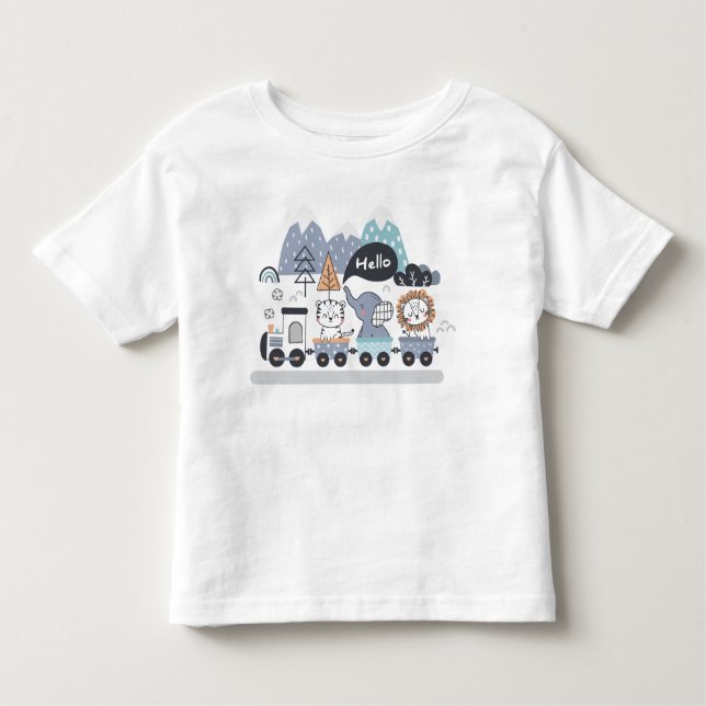 Animal Choo Choo Train Toddler T-Shirt (Front)