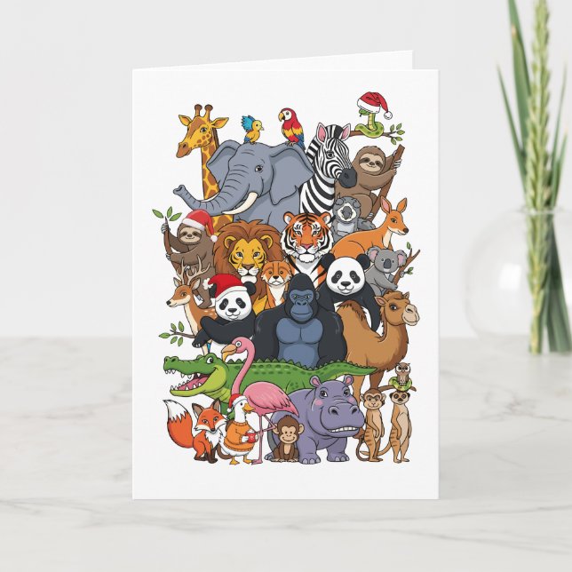 Animal Christmas Holiday Card (Front)