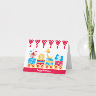 Animal Circus Train Note Cards