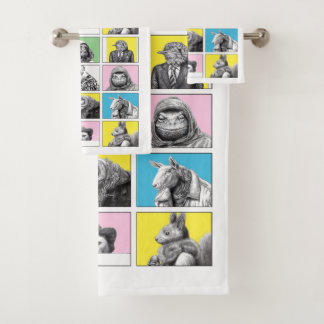 Animal Collection Vol.1 Towel Set White #01