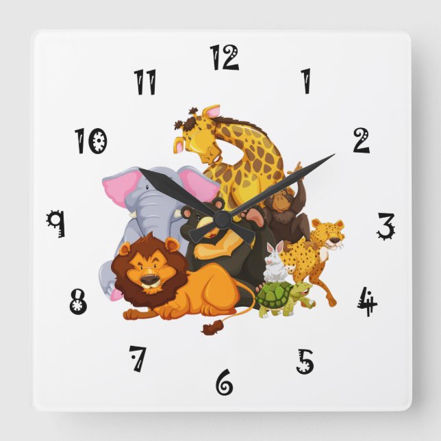 Animal Collection Wall Clock (Front)