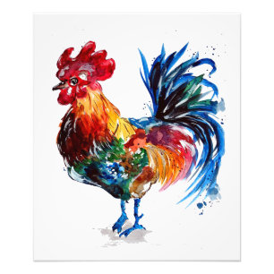 Animal Colourful Chicken Art Design   Special Gift Photo Print