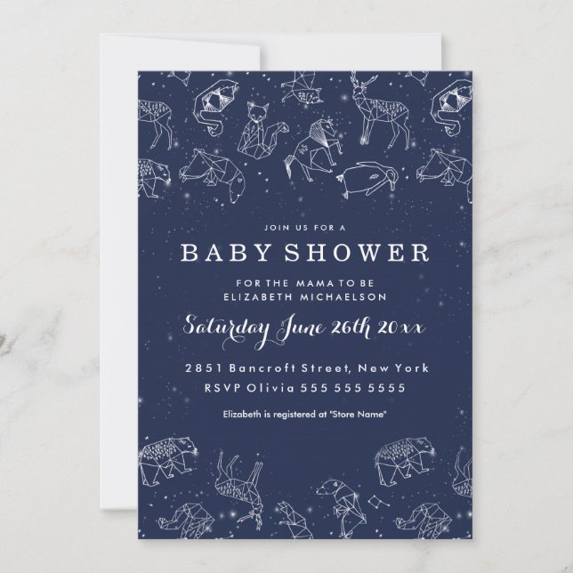 Animal Constellations Baby Shower Invitation (Front)