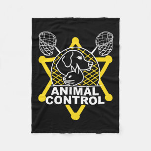 Animal Control Officer Catcher Cats Dogs Funny Lon Fleece Blanket