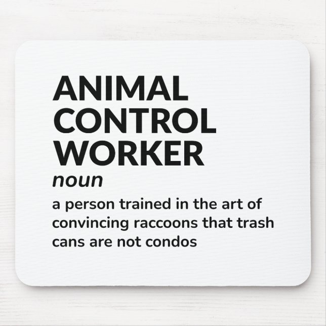 Animal Control Officer – Funny Definition Mouse Pad (Front)