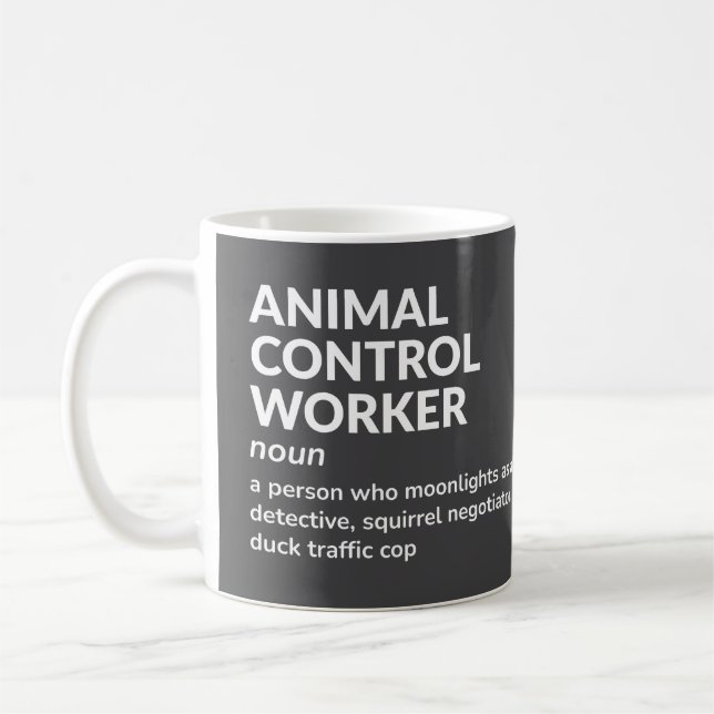 Animal Control Worker Job Definition Mug (Left)