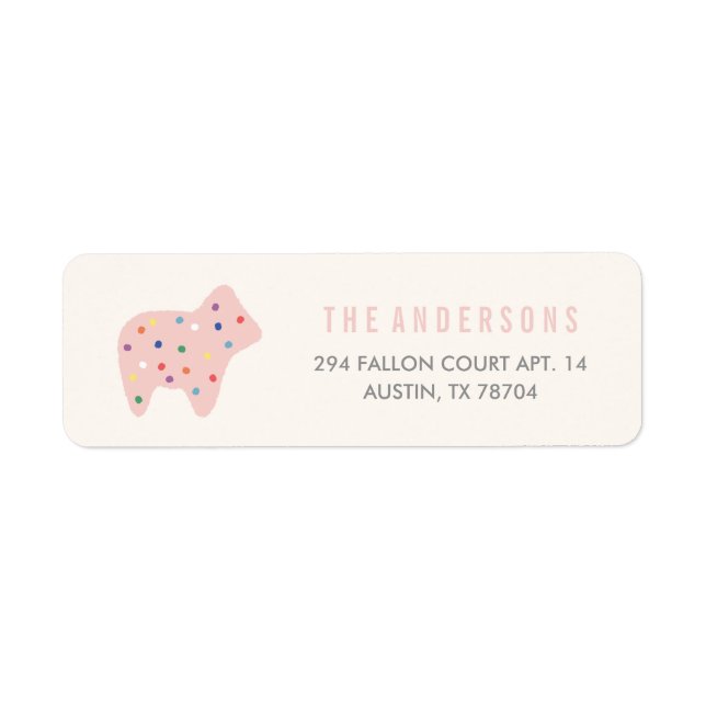 Animal Cookie Address Label - Bubblegum Return Address Label (Front)