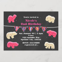 Animal Cookies Birthday Party Sprinkle Invitations