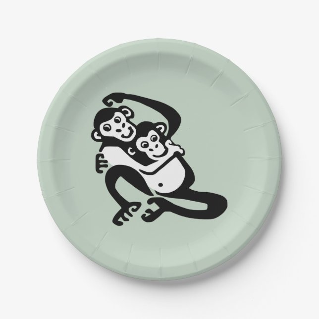  Animal - Cool BONOBO - Chimpanzee - Wildlife -   Paper Plate (Front)