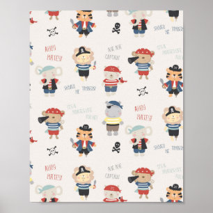 Animal Crew kid Party Pirate Poster