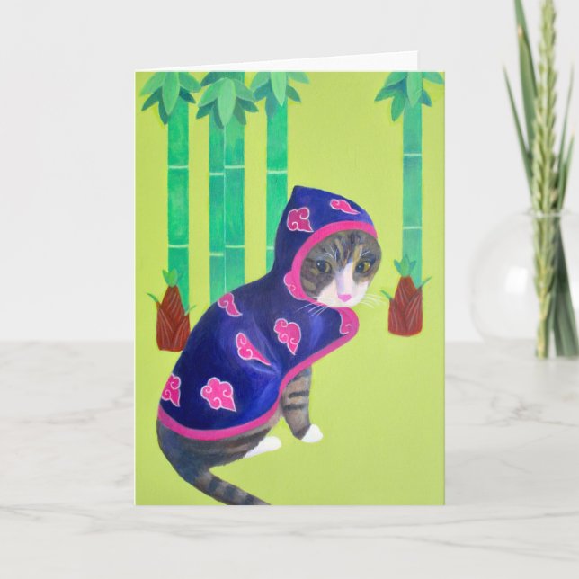 Animal Crossing Bamboo Cat Card (Front)
