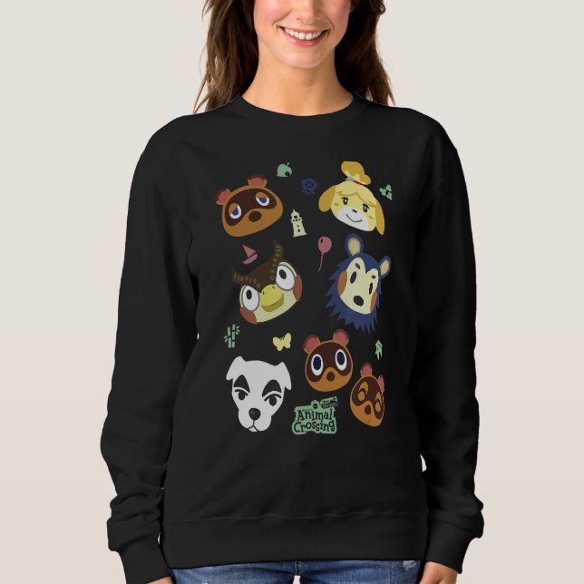 Animal Crossing Group Big Face Poster Sweatshirt (Front)
