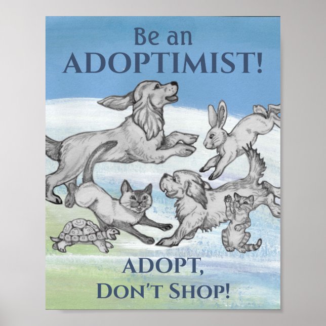 Animal Cruelty "Adopt, Don't Shop" Pets Dog, Cat Poster (Front)