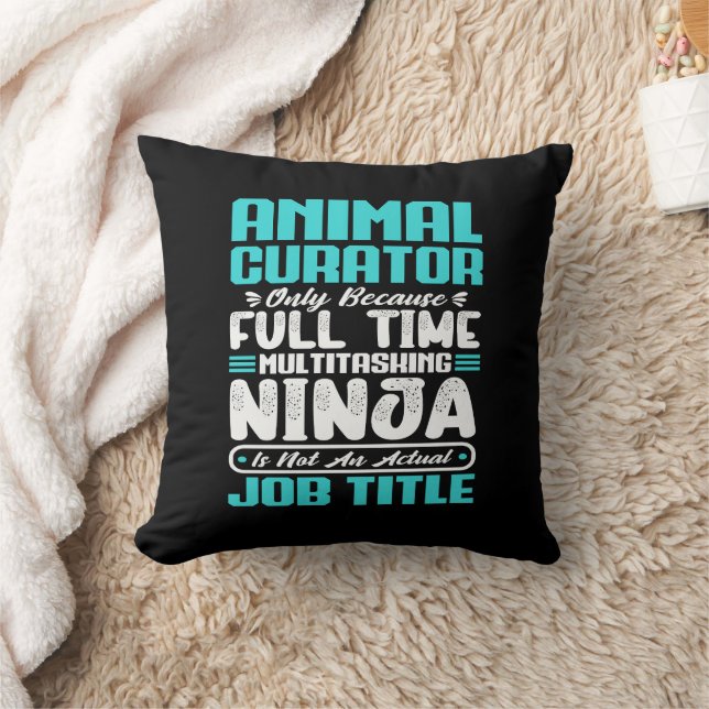 Animal Curator Job Title Profession Skills Funny Cushion (Blanket)