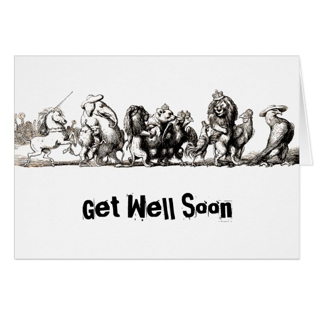 Animal Cute Art Unicorn Elephant Lion Zoo (Front Horizontal)