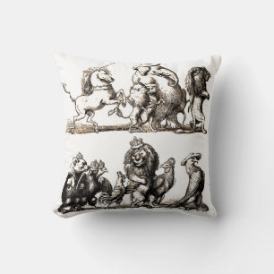 Animal Cute Art Unicorn Elephant Lion Zoo Cushion