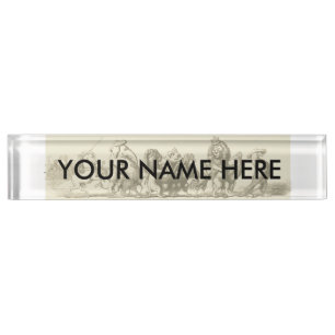 Animal Cute Art Unicorn Elephant Lion Zoo Nameplate