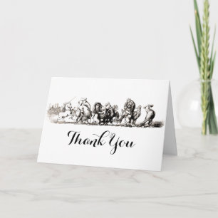 Animal Cute Art Unicorn Elephant Lion Zoo Thank You Card