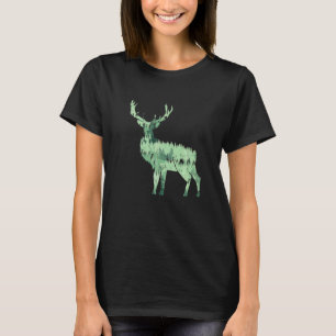 Animal Deer Deer Forest Trees Fir Nature Nature T-Shirt