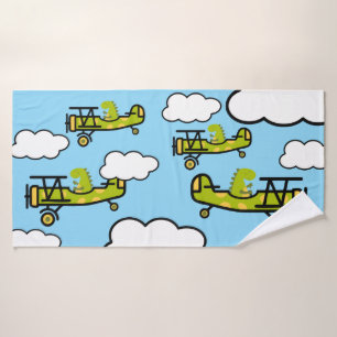 Animal Dinosaur Pilot Nursery Art Bath Towel