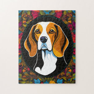 Animal Dog Beagle Vibrant Jigsaw Puzzle