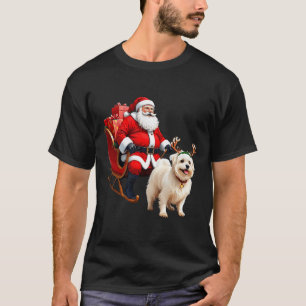 Animal Dog Lover Santa Sleigh Maltese Reindeer Chr T-Shirt